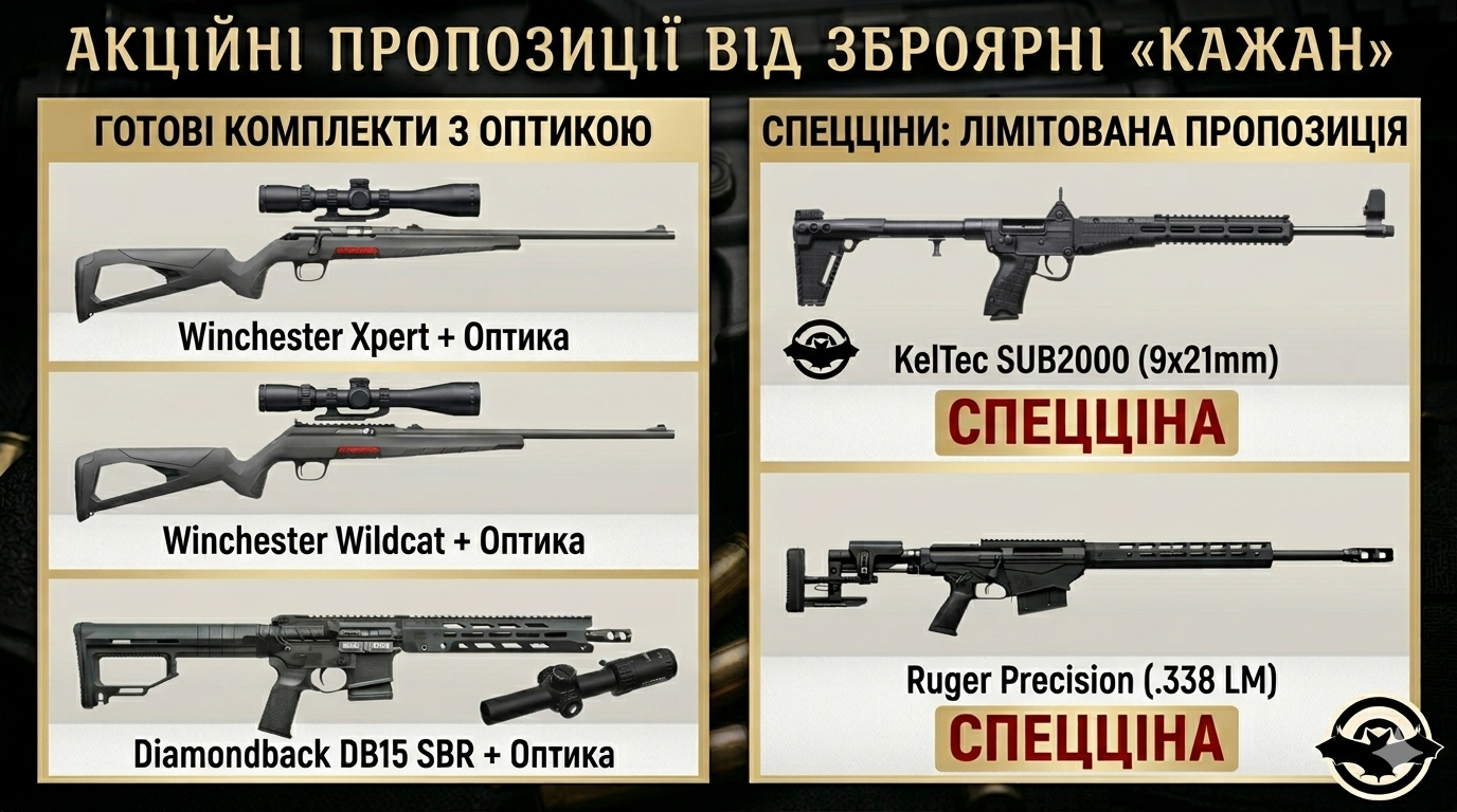 КОМПЛЕКТЫ С ОПТИКОЙ И СПЕЦЦЕНЫ В "КАЖАН"