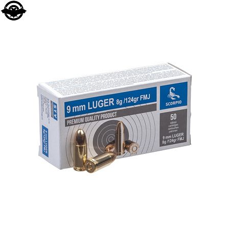 картинка Патрон 9х19 STV Scorpio Luger FMJ 8 гр ( к / 3003305)