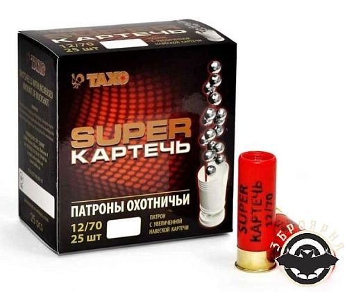 картинка Патрон ТАХО кал 12, Картечь 6,5 мм, 40,5 г супер 5шт/уп (12.007)
