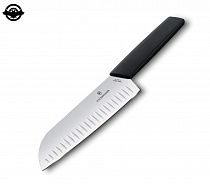 картинка Нож кухонный Victorinox Swiss Modern, 17 см сантоку fluted черний 6.9053.17KB (4008138)