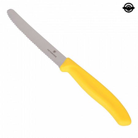 картинка Нож кухонный Victorinox SwissClassic,11см, волн.лез, желтый 6.7836.L118B/div (4007968)
