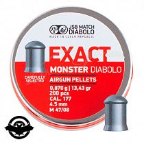 картинка Пули пневматические JSB Exact Jumbo Monster, 4,5 мм, 0,87 гр, 200 шт/уп (14530570)