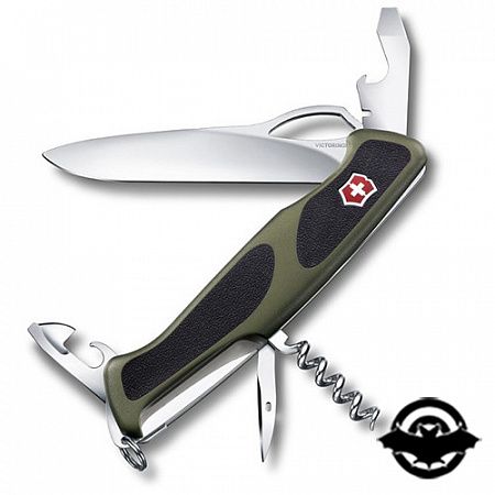 картинка Нож Victorinox Delemont RangerGrip 61 черно-зеленый (4000097) 0.9553.MC4