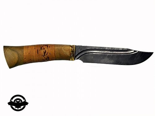 картинка Нож охотничий БМС Щука, дамаская сталь , дерево береста (БМС/03)