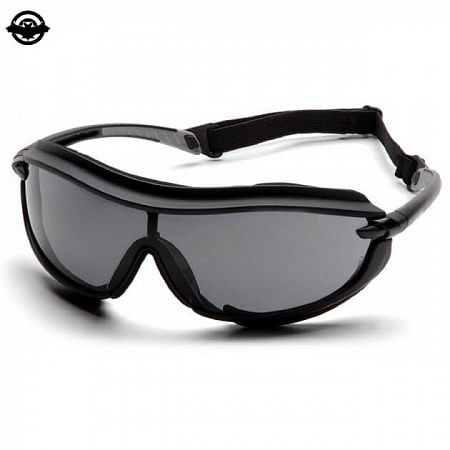 Окуляри стрілецькі Pyramex XS3 Plus (gray) Anti-Fog, чорні (00378)