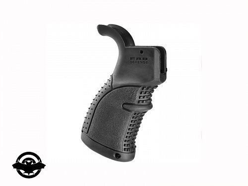 картинка Пистолетная рукоятка FAB для M16\M4\AR15, обрезиненная, черная (7000655)