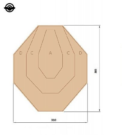 картинка Мишень картоная IPSC клас. мини (ромб маленький) (0468)