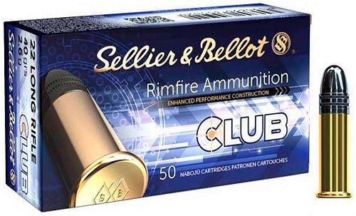 Патрон 22LR Sellier & Bellot Club куля LRN 40 гр (2.6 г)/50 325 m/s (30100336)
