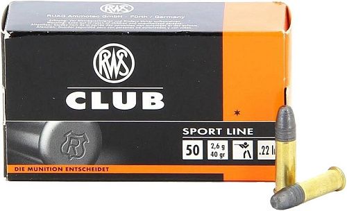 Патрон 22LR RUAG Club Rifle пуля RN 40gr 2,6 г (12070521)