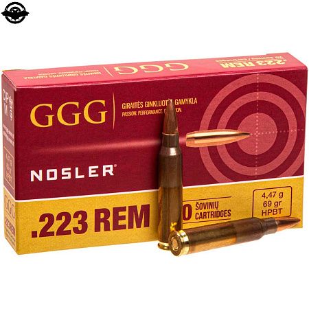 картинка Патрон 223Rem GGG HPBT, 69 гр 4,47г HPBT NOSLER 1009157 (3003895)