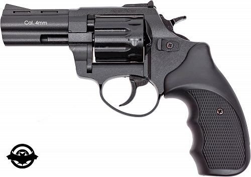 картинка Револьвер Флобера STALKER S 4мм 3" черная рукоять силум. барабан (38800047)