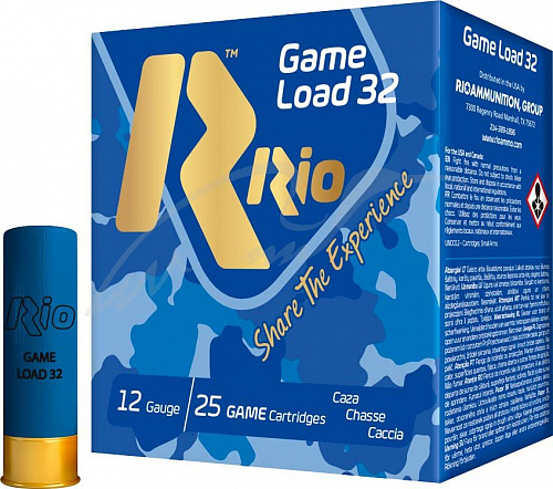 картинка Патрон гладкоствольный RIO Game Load-32 NEW кал 12, 32 гр, №5 в контейнере 25 шт/уп (14410243)