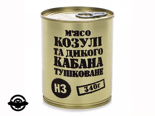 Консерва м'ясна "М'ясо дикого кабана та косулі тушковане"0,34ж\бан 