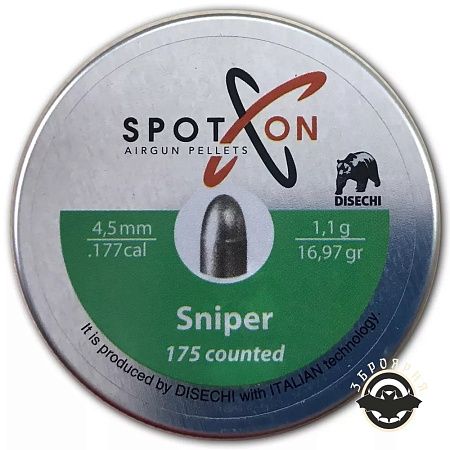 картинка Пули пневматические Spoton Sniper 175 1,1г 4.5мм  (B/SS175)