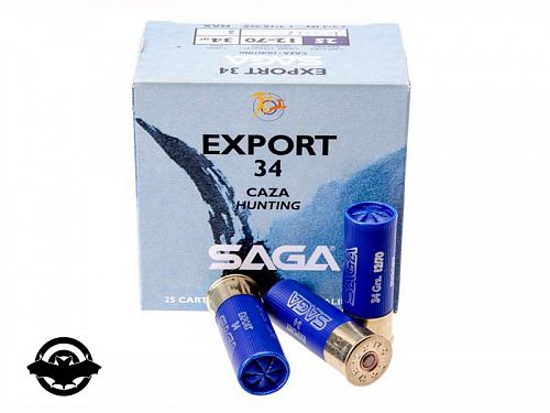 картинка Патрон гладкоствольный SAGA Export кал 12, 34 гр, №4 в контейнере 25 шт/уп (8606745)
