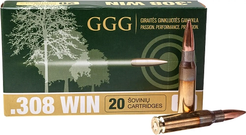 картинка Патрон нарезной GGG 308Win HPBT 190 гр, 12.31 г (к/3000829)